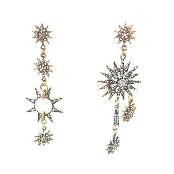 Soliel chandelier earringsVintage Inspired Starburst & Sunburst Drop Earrings Wi - Picture 1 of 10